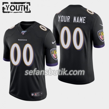 Baltimore Ravens Tröjor Custom Nike Svart 100th - Barn Baltimore Ravens Tröjor Custom Nike Svart 100th - Barn
